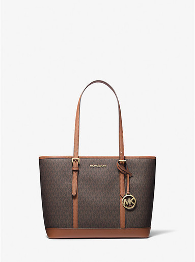 MICHAEL KORS Jet Set Travel Small Logo Top-Zip Tote Bag - Brown image 2