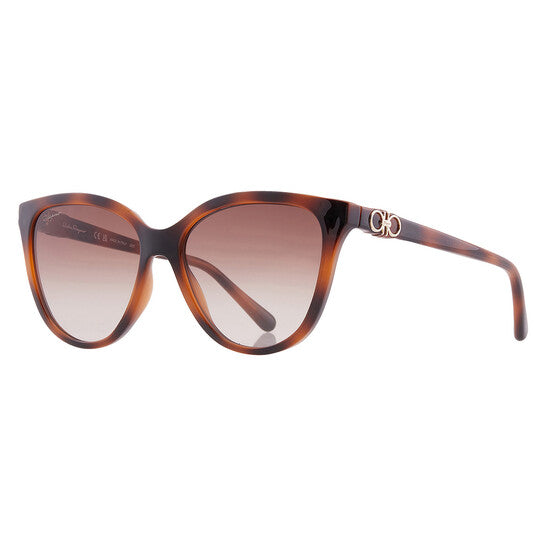 SALVATORE FERRAGAMO Brown Gradient Cat Eye Ladies Sunglasses (Arriving In Delhi) image 3