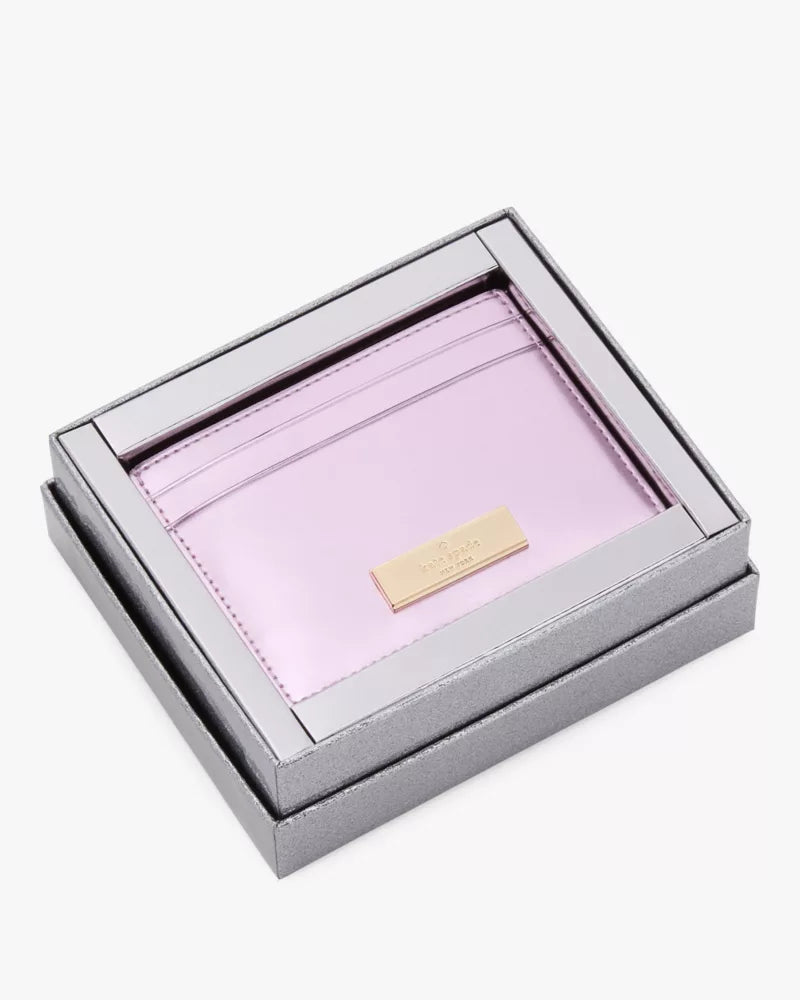 KATE SPADE Kenzie Boxed Glitter Small Cardholder - Quartz Pink image 0