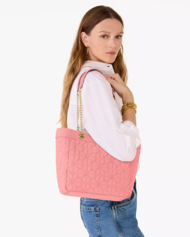 KATE SPADE Spade Flower Quilted Fabric Medium Tote - Terracotta Tile image 2