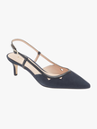 KATE SPADE Veyda Slingback Kitten Heel Pump (Women) - Blazer Blue/Black image 0