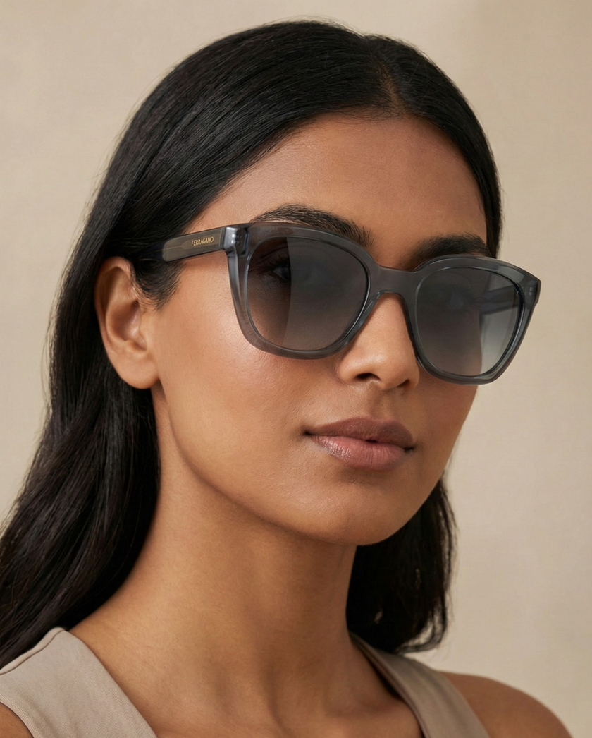 SALVATORE FERRAGAMO Salvatore Blue Cat Eye Ladies Sunglasses (Arriving In Delhi) image 1