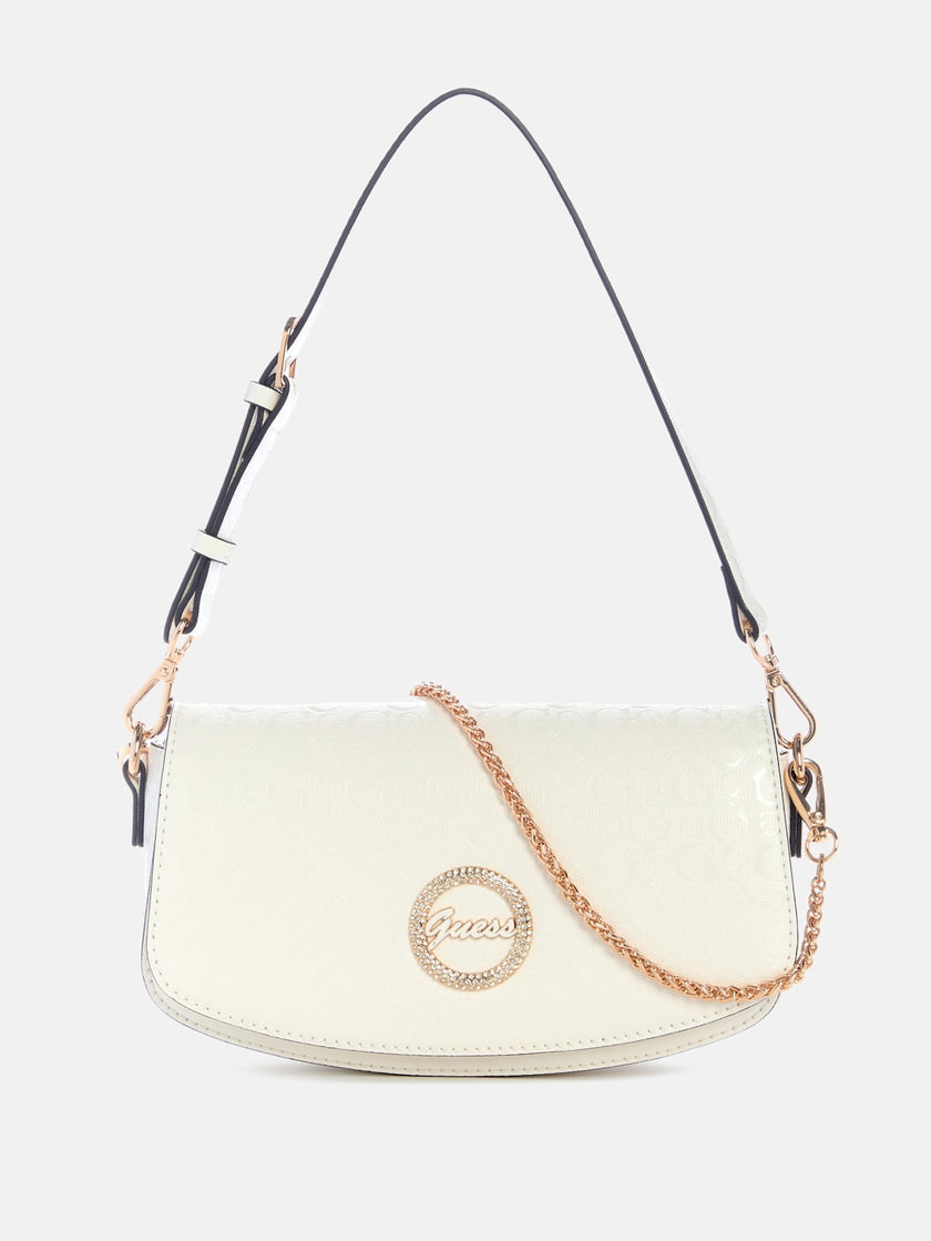 Guess Lumina Logo Shine Shoulder Bag - White image 0