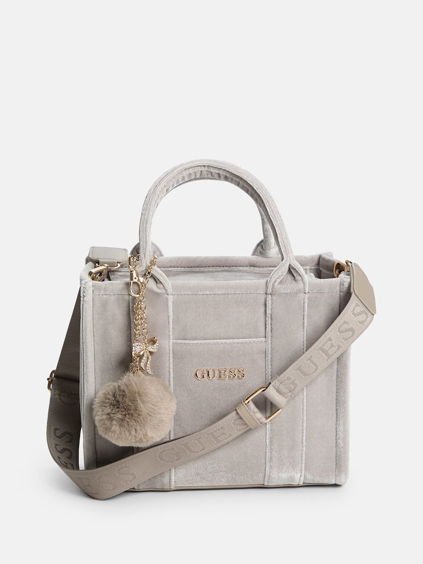 Guess Holly Velvet Mini Tote - Gray image 0