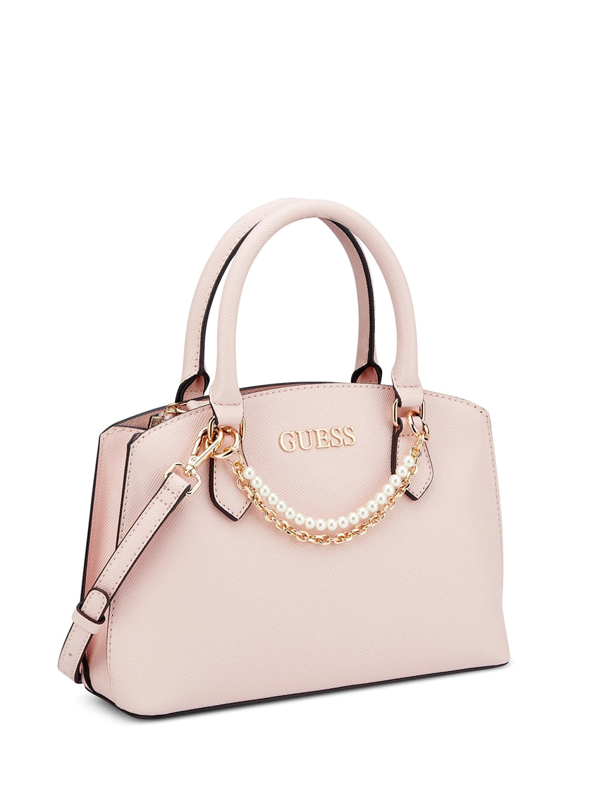 Guess Jeanine Faux-Pearl Charm Satchel - Pink image 1