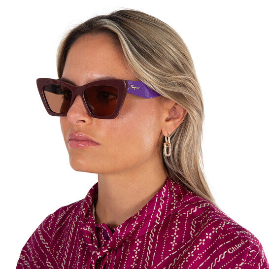 SALVATORE FERRAGAMO Salvatore Pink Cat Eye Ladies Sunglasses (Arriving In Delhi) image 1