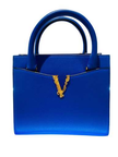 VERSACE Small Vitello Top Handle Bag - ELECTRIC BLUE image