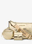 [AT DELHI] MICHAEL KORS Jet Set Small Patent Logo Debossed Crossbody Bag with Case for Apple Airpods Pro® - Gold image 3