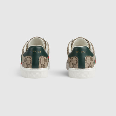 GUCCI Ace Sneakers With Web Stripe For Men - Beige Green image 0