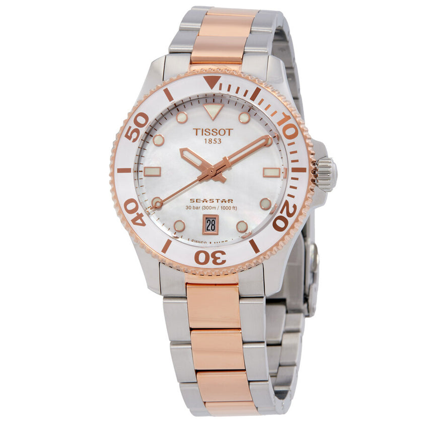 TISSOT Seastar Quartz White Mother of Pearl Dial Watch image 0