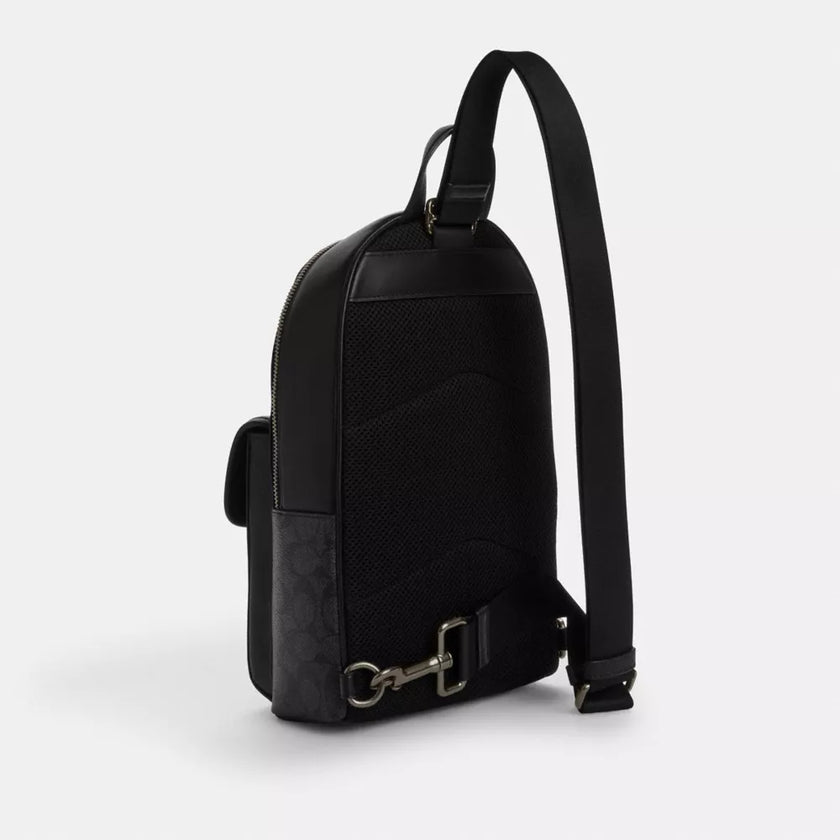 COACH Turnlock Sling Pack In Signature Canvas image 3