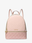 MICHAEL KORS Rhea Medium Color-Block Signature Logo Backpack - Pwd Blsh Mlt image 0