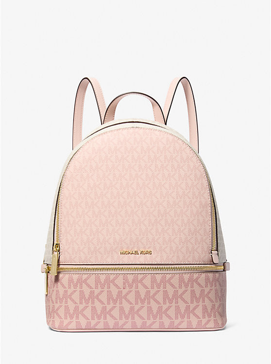MICHAEL KORS Rhea Medium Color-Block Signature Logo Backpack - Pwd Blsh Mlt image 0