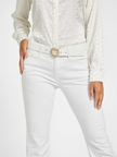 GUESS Round Rhinestone Logo Belt - White image 1