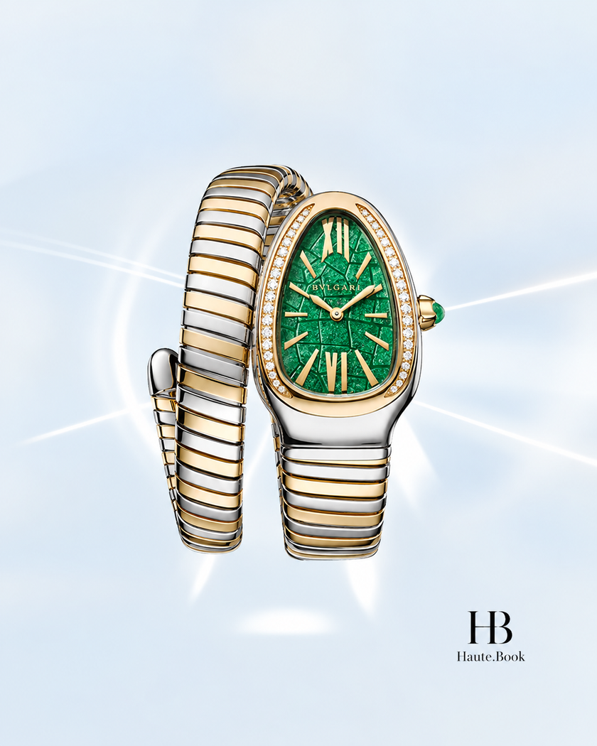 [Store Display] Bvlgari Serpenti Limited Edition Tubogas Tadao Green Aventurine Natural Stone 35 × 23 mm