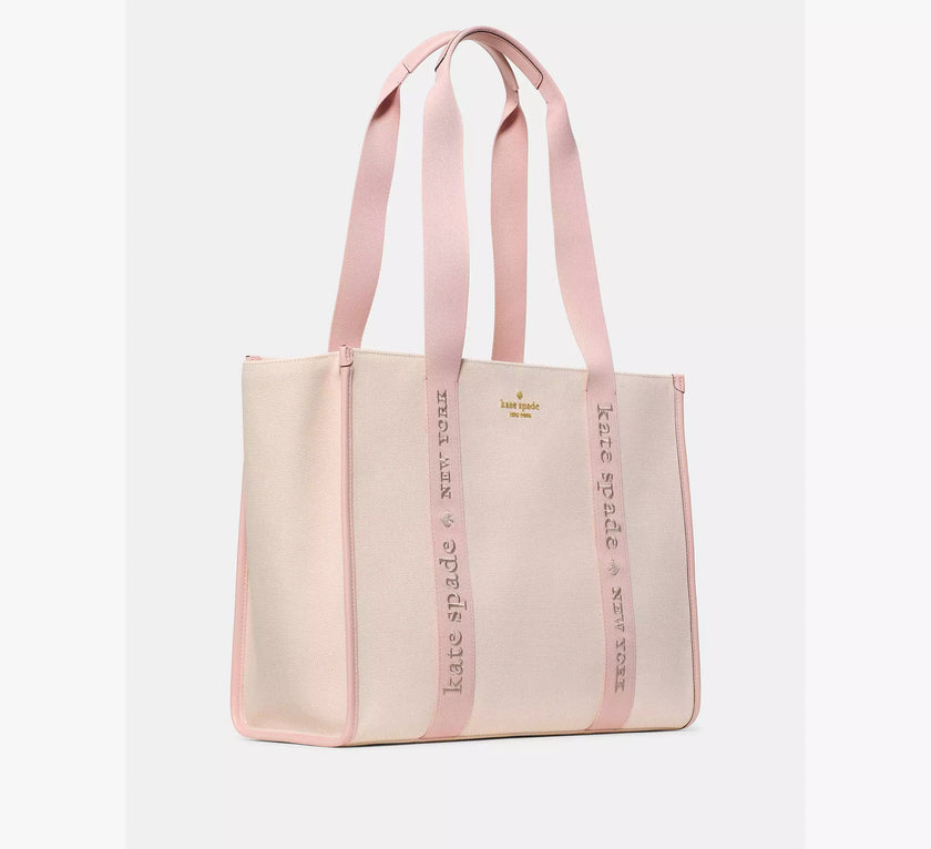 [AT DELHI] KATE SPADE Kip Canvas Large Tote Bag - Rose Smoke Multi image 2