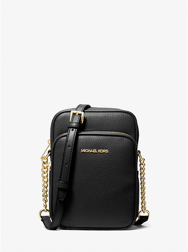 MICHAEL KORS  Jet Set Travel Medium Pebbled Leather Crossbody Bag - Black image 2