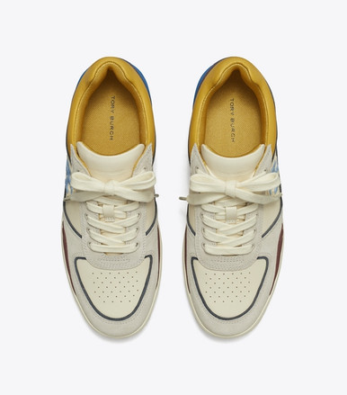 TORY BURCH Clover Court Sneaker - Light Cream / Calcare / Dark Carmine image 1