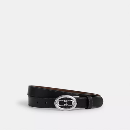 COACH Buckle Cut To Size Belt, 25 Mm - Sv/Black Maple image