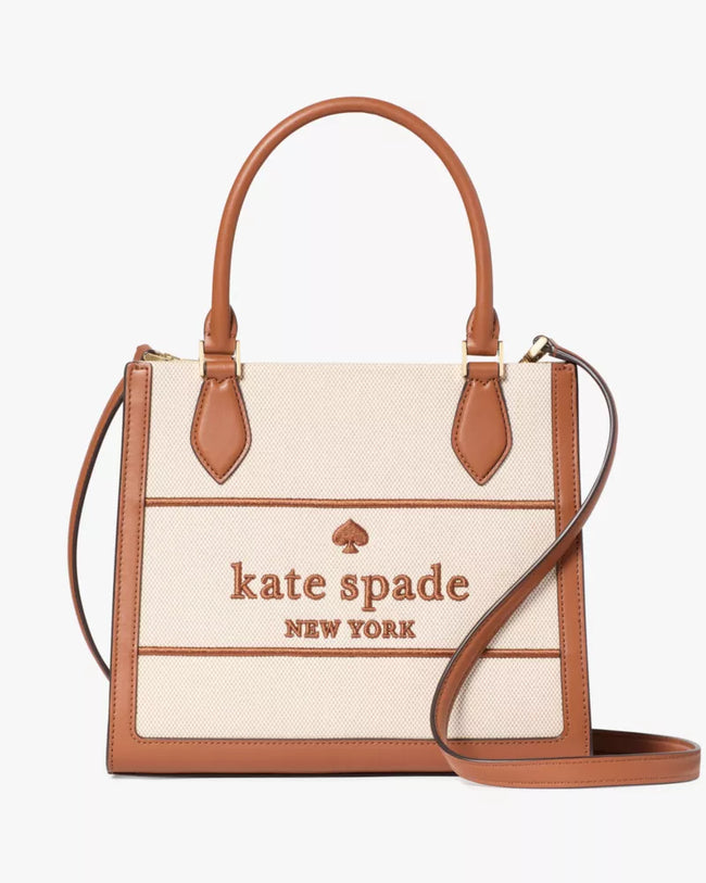[AT DELHI] KATE SPADE Ellie Canvas Small Tote - Warm Gingerbread Multi image 0