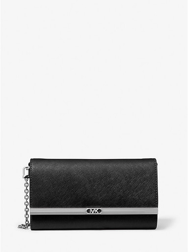 Michael Kors Mona Large Saffiano Leather Clutch - Black image 1