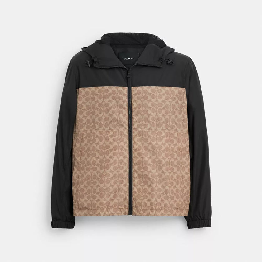 COACH Signature Full Zip Windbreaker In Recycled Polyester (Arriving In Delhi) image 0
