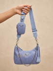 [AT DELHI] PRADA Re-Edition Crystal-Embellished Mini Bag Blue image 2