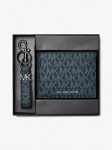 MICHAEL KORS  Logo Wallet And Key Chain Gift Set - Admrl/plblue image 0