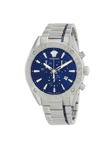 VERSACE  V-Chrono Chronograph Quartz Blue Dial Men's Watch image 0