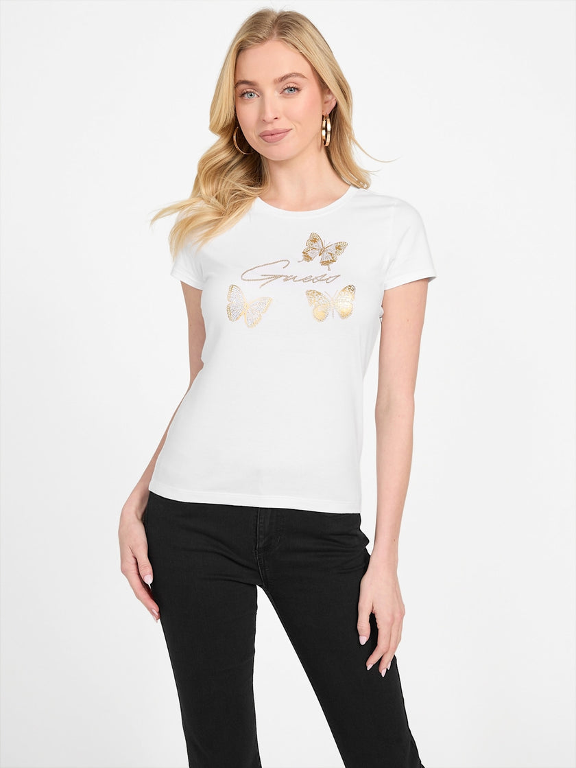 GUESS Eco Athalia Butterfly Tee - White image 0