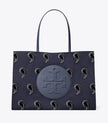 TORY BURCH Ella Printed Tote - Medium Navy Pajama Print image 0