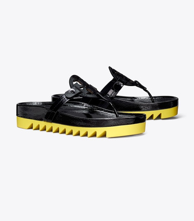 TORY BURCH MILLER CLOUD LUG SANDAL-  Perfect Black/citrus image 0