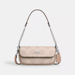 COACH Hailey Flap Bag In Signature Canvas - Silver/Sand/Taupe image 3