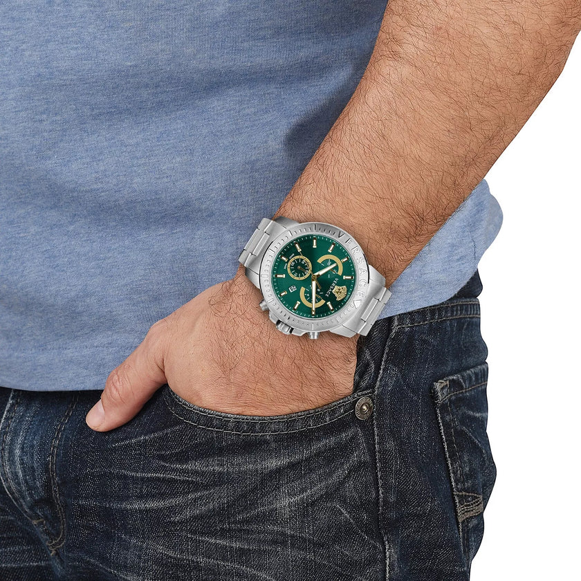 VERSACE New Chrono Chronograph Quartz Green Dial Men's Watch image 2
