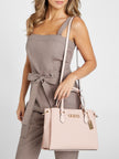 Guess Zakaria Debossed Logo Satchel - Pink image 1