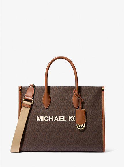 [AT DELHI]MICHAEL KORS Mirella Medium Signature Logo Tote Bag - Brown image 0