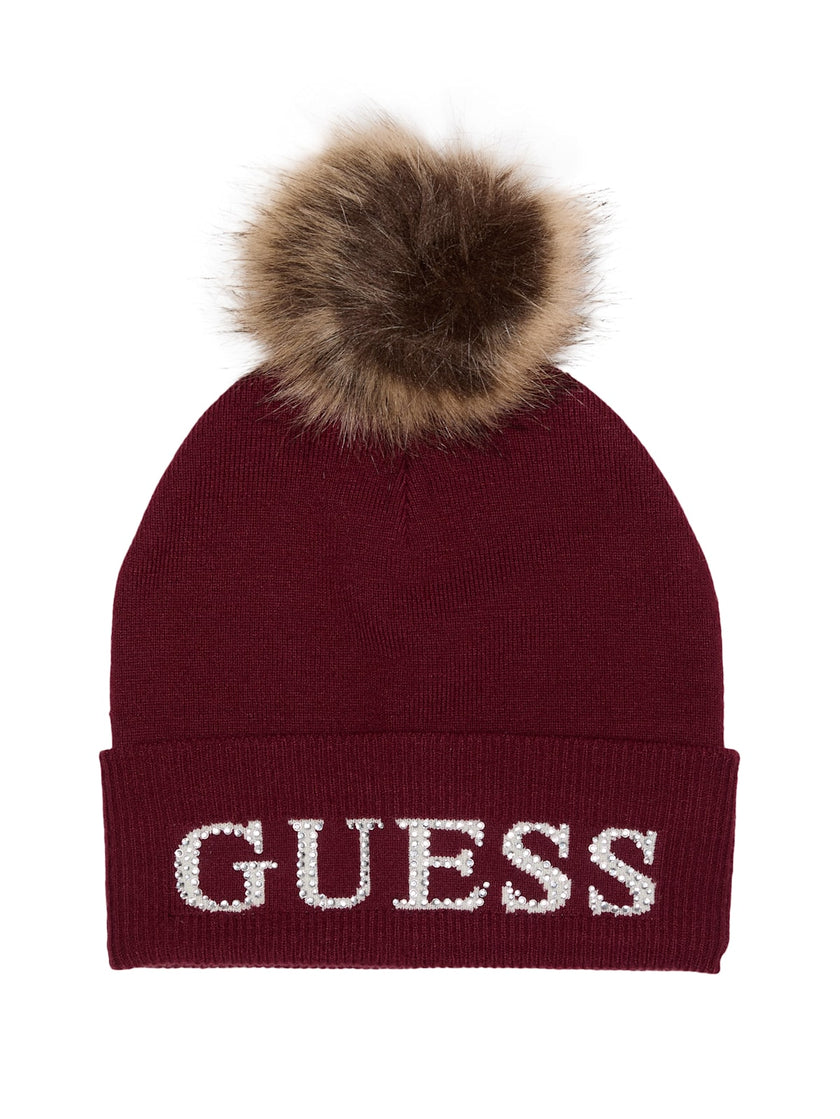 Guess Logo Hat And Scarf Gift Set - Red image 2