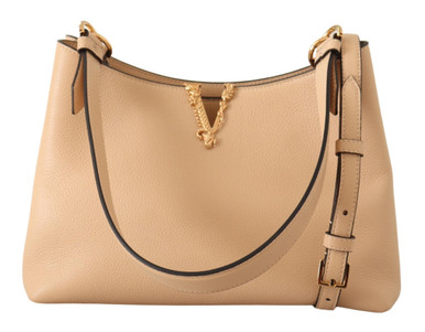 VERSACE Calf Leather Small Hobo Shoulder bag - Beige image 4