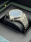 Audemars Piguet Royal Oak 15551ST.ZZ.1356ST.01Stainless Steel Diamond Bezel light blue “Grande Tapisserie” Dial 37mm
