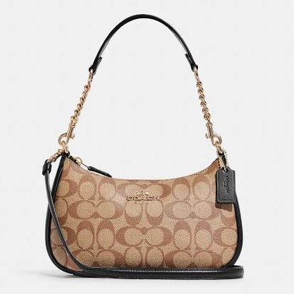 [AT DELHI] COACH Signature Teri Shoulder Bag Tan brown image 0