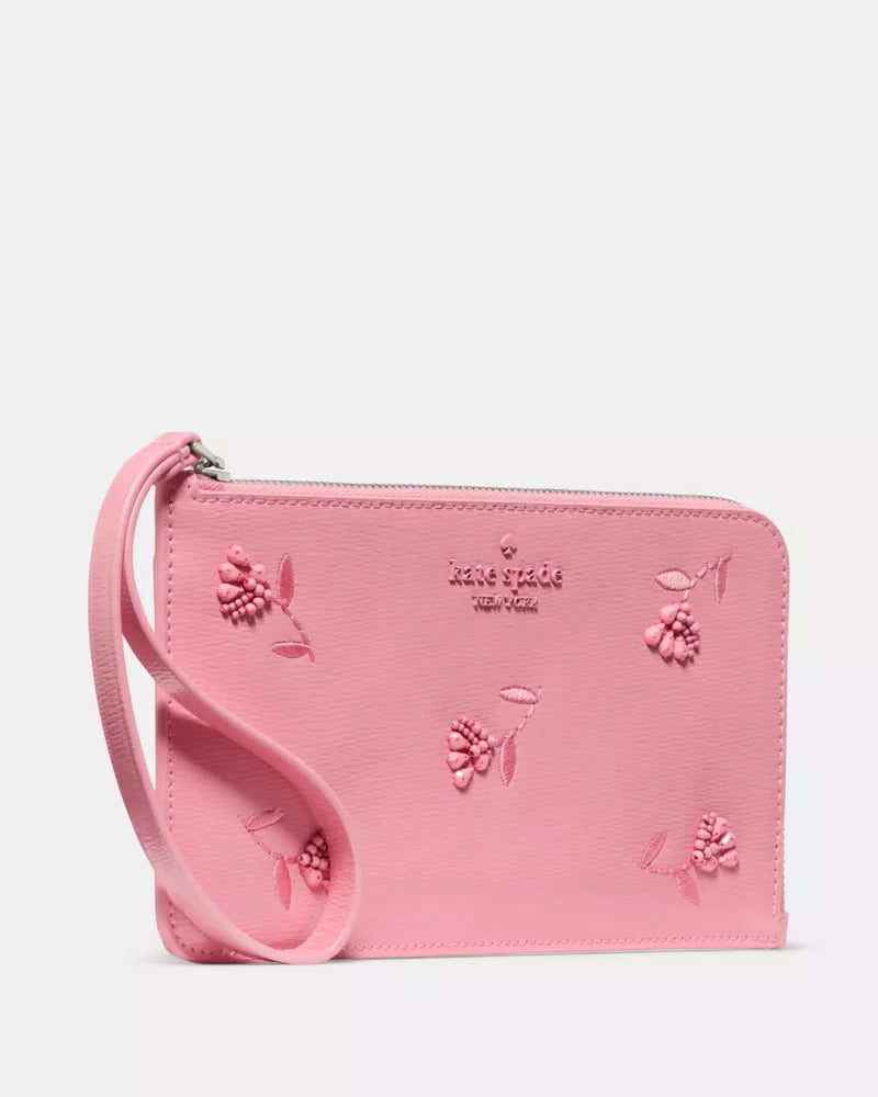 KATE SPADE Lucy Floral Wristlet - Grapefruit Soda (Arriving In Delhi) image 1