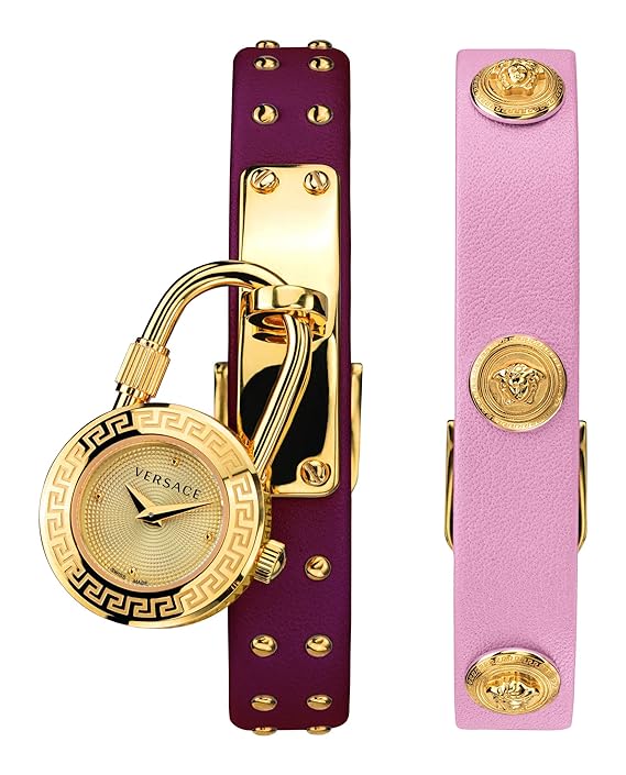 VERSACE Medusa Lock Icon Quartz Ladies Watch -  Purple Pink image 1
