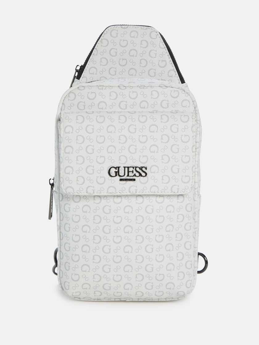 Guess Gio Logo Men'S Sling Bag - White image 0