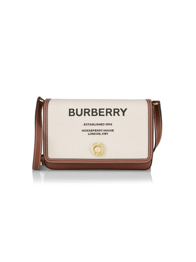 BURBERRY New Hampshire Horseferry Canvas & Leather Crossbody Bag - Natural image 2