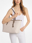 Michael Kors Quinn Large Logo Jacquard Tote Bag With Pouch - Birch image 1