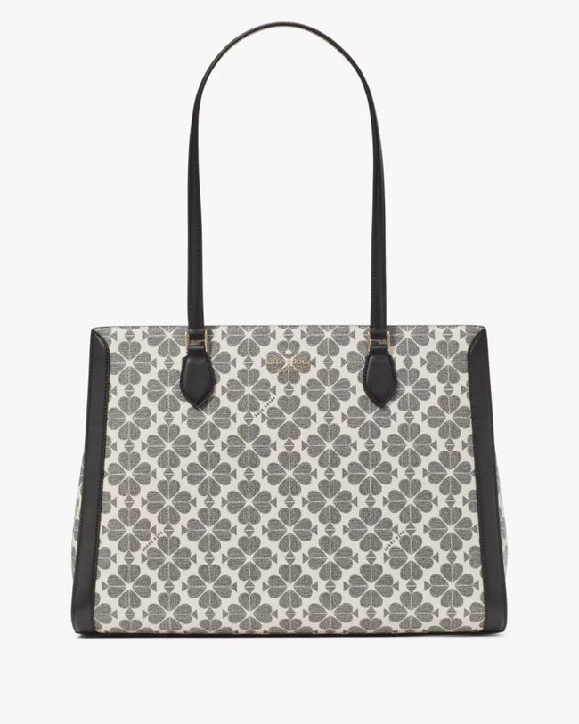 [AT DELHI] KATE SPADE Signature Spade Flower East West Large Laptop Tote - Black Multi image 1