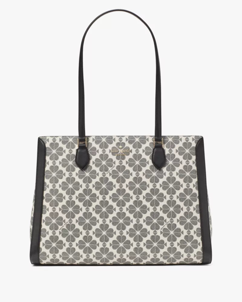 [AT DELHI] KATE SPADE Signature Spade Flower East West Large Laptop Tote - Black Multi image 1