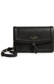 KATE SPADE Knott Pebbled Leather Flap Crossbody Bag - Black image 1
