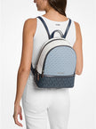 MICHAEL KORS Rhea Medium Color-Block Signature Logo Backpack - Admirl Multi image 1