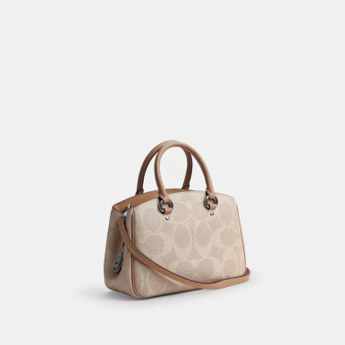 COACH Savannah Small Carryall Bag In Signature Canvas - Silver/Sand/Taupe image 1